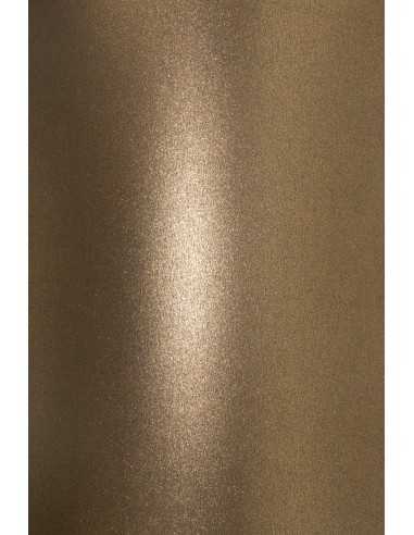 Carta metallizzata perlescente marrone 250g Aster Metallic Club Gold (72x100cm)