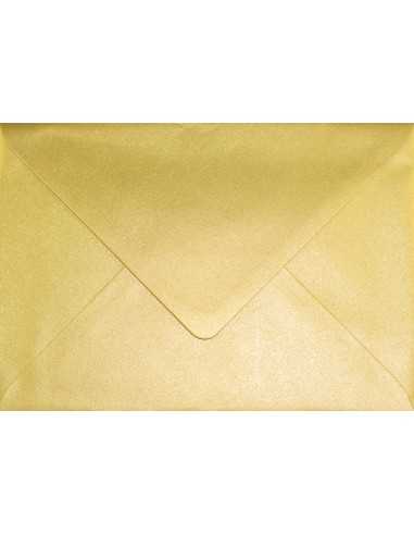 Busta da lettera metallizzata perlescente oro B6 (12,5x17,5cm) gommata Sirio Pearl Aurum 110g