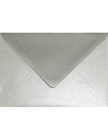 Busta da lettera metallizzata perlescente argento B6 (12,5x17,5cm) gommata Sirio Pearl Platinum 110g