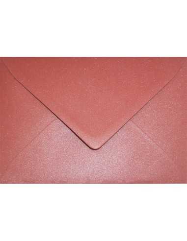 Busta da lettera metallizzata perlescente rosso B6 (12,5x17,5cm) gommata Aster Metallic Ruby 120g