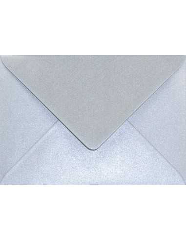 Busta da lettera metallizzata perlescente argento B6 (12,5x17,5cm) gommata Aster Metallic Silver 120g