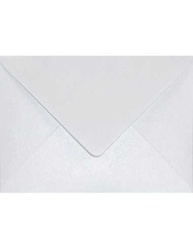 Busta da lettera metallizzata perlescente bianco B6 (12,5x17,5cm) gommata Aster Metallic White 120g