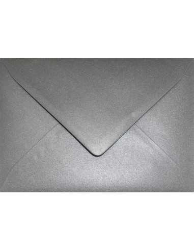 Busta da lettera metallizzata perlescente grigio B6 (12,5x17,5cm) gommata Aster Metallic Grey 120g