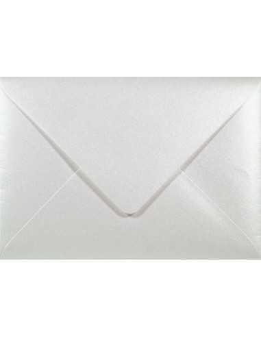 Busta da lettera metallizzata perlescente bianco B6 (12,5x17,5cm) gommata Majestic Marble White 120g