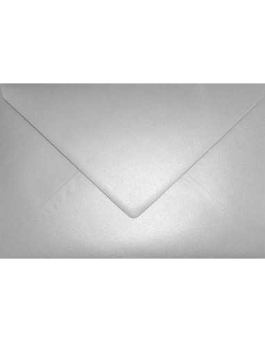 Busta da lettera metallizzata perlescente argento C5 (16,2x22,9cm) gommata Aster Metallic Silver 120g