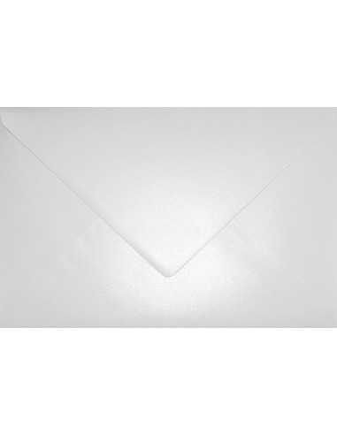 Busta da lettera metallizzata perlescente bianco C5 (16,2x22,9cm) gommata Aster Metallic White 120g