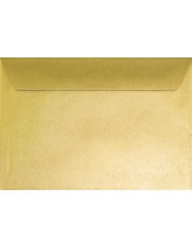 Busta da lettera metallizzata perlescente oro C6 (11,4x16,2cm) gommata Sirio Pearl Aurum 110g