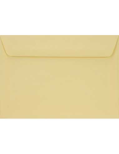 Busta da lettera colorata crema C6 (11,4x16,2cm) con strip adesivo Burano Camoscio 90g