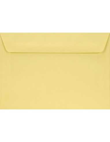 Busta da lettera colorata giallo chiaro C6 (11,4x16,2cm) con strip adesivo Burano Giallo 90g