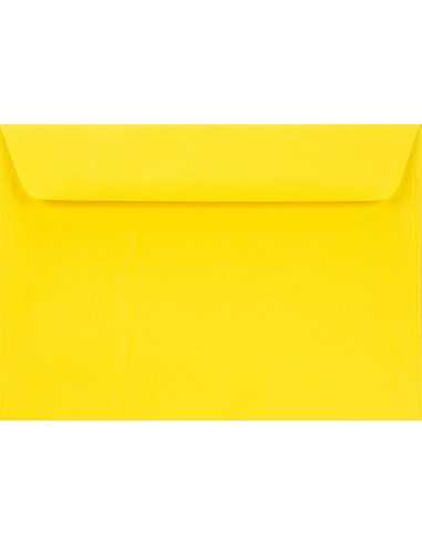 Busta da lettera colorata giallo C6 (11,4x16,2cm) con strip adesivo Burano Giallo Zolfo 90g