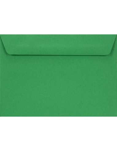 Busta da lettera colorata verde C6 (11,4x16,2cm) con strip adesivo Burano Verde Bandiera 90g