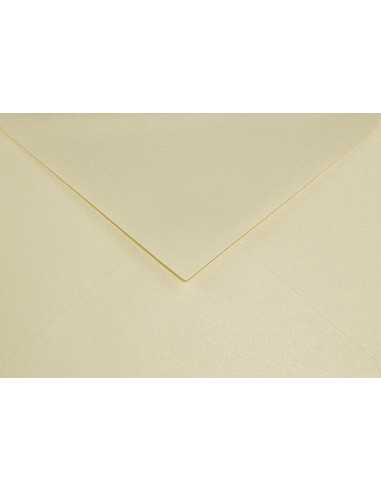 Busta da lettera metallizzata perlescente crema C6 (11,4x16,2cm) gommata Sirio Pearl Merida Cream 110g