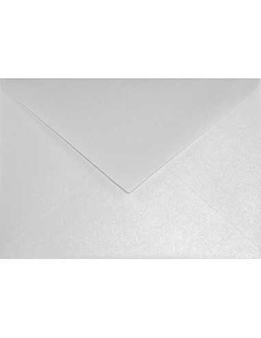 Busta da lettera metallizzata perlescente bianco C6 (11,4x16,2cm) gommata Sirio Pearl Ice White 110g