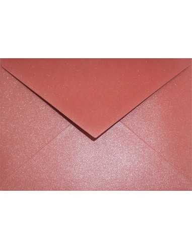 Busta da lettera metallizzata perlescente rosso C6 (11,4x16,2cm) gommata Aster Metallic Ruby 120g