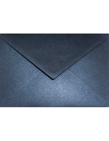 Busta da lettera metallizzata perlescente blu C6 (11,4x16,2cm) gommata Aster Metallic Queens Blue 120g