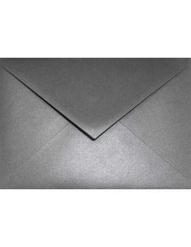 Busta da lettera metallizzata perlescente grigio C6 (11,4x16,2cm) gommata Aster Metallic Grey 120g