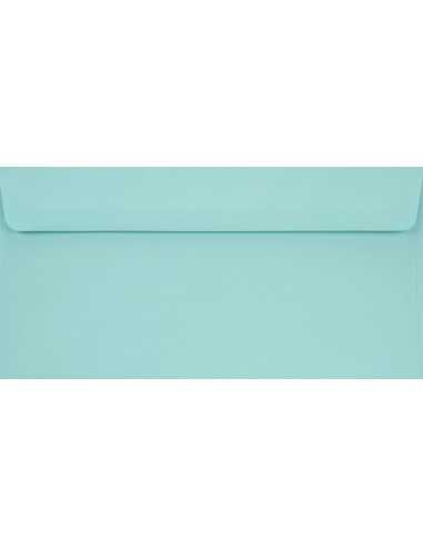 Busta da lettera colorata celeste chiaro DL (11x22cm) con strip adesivo Burano Azzurro 90g