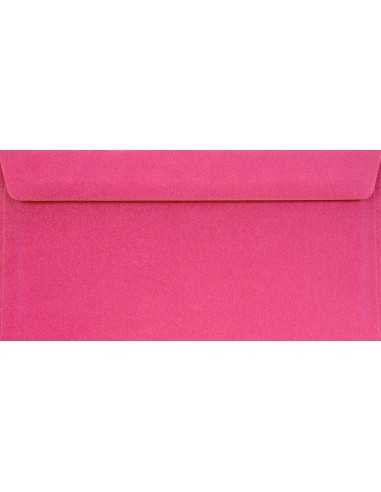 Busta da lettera colorata rosa scuro DL (11x22cm) con strip adesivo Burano Rosa Shocking 90g