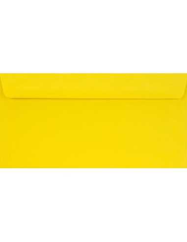 Busta da lettera colorata giallo DL (11x22cm) con strip adesivo Burano Giallo Zolfo 90g