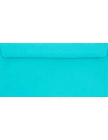 Busta da lettera colorata azzurro DL (11x22cm) con strip adesivo Burano Azzurro Reale 90g