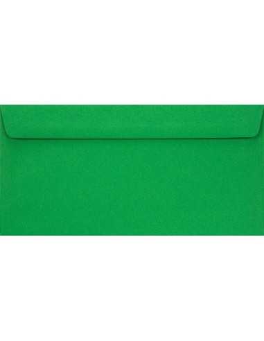 Busta da lettera colorata verde DL (11x22cm) con strip adesivo Burano Verde Bandiera 90g