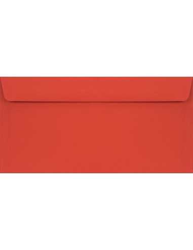 Busta da lettera colorata rosso DL (11x22cm) con strip adesivo Burano Rosso Scarlatto 90g