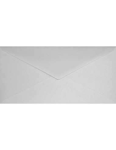 Busta da lettera metallizzata perlescente bianco DL (11x22cm) gommata Sirio Pearl Merida White 110g