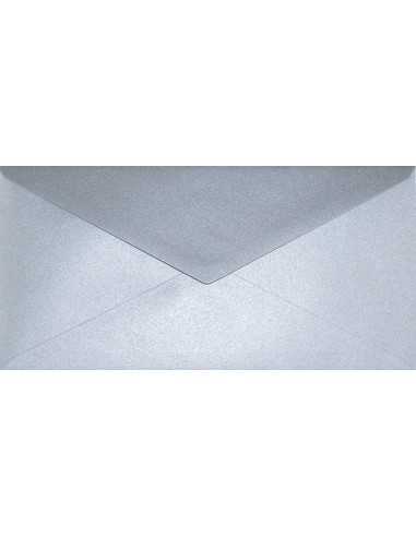 Busta da lettera metallizzata perlescente argento DL (11x22cm) gommata Aster Metallic Silver 120g