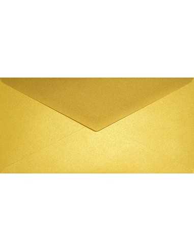 Busta da lettera metallizzata perlescente oro DL (11x22cm) gommata Aster Metallic Cherish 120g