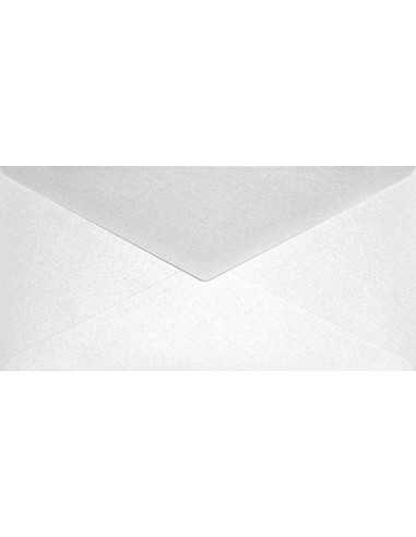 Busta da lettera metallizzata perlescente bianco DL (11x22cm) gommata Aster Metallic White 120g