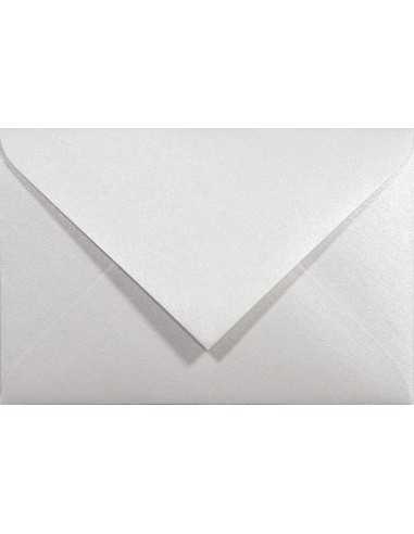 Busta da lettera metallizzata perlescente bianco C7 (8x12cm) gommata Majestic Marble White 120g