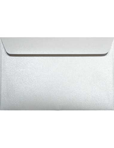 Busta da lettera metallizzata perlescente bianco C6 (11,4x16,2cm) gommata Majestic Marble White 120g