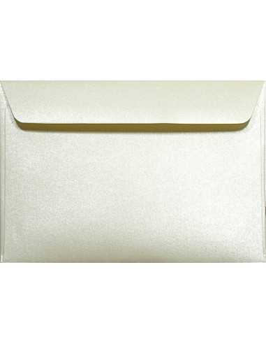 Busta da lettera metallizzata perlescente crema C6 (11,4x16,2cm) gommata Majestic Candelight Cream 120g