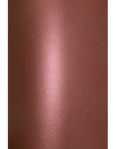 Carta metallizzata perlescente bordeaux 250g Aster Metallic Dark Red - conf. 10 fogli A4