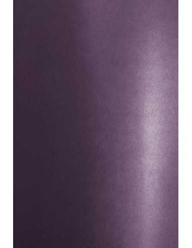 Carta metallizzata perlescente viola scuro 250g Aster Metallic Deep Purple - conf. 10 fogli A4