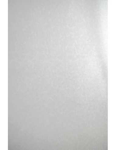 Carta metallizzata perlescente bianco paillettes 250g Aster Metallic White Sequins - conf. 10 fogli A4