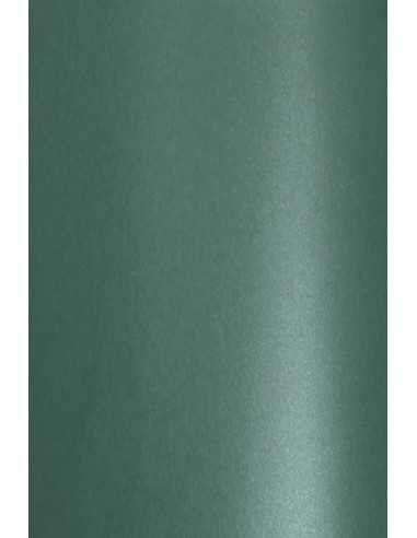 Carta metallizzata perlescente verde scuro 280g Aster Metallic Green - conf. 10 fogli A4