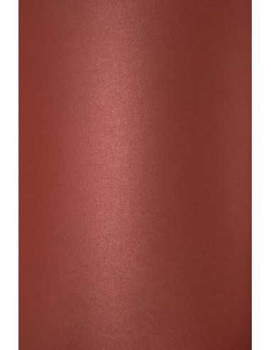 Carta metallizzata perlescente bordeaux 120g Curious Metallics Red Lacquer - conf. 10 fogli A4