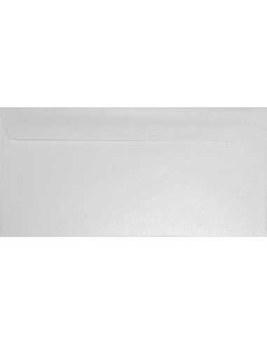 Busta da lettera metallizzata perlescente bianco DL (11x22cm) con strip adesivo Sirio Pearl Ice White 110g