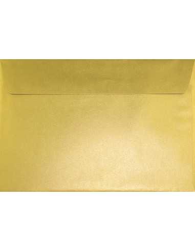 Busta da lettera metallizzata perlescente oro C5 (16,2x22,9cm) con strip adesivo Sirio Pearl Aurum 110g