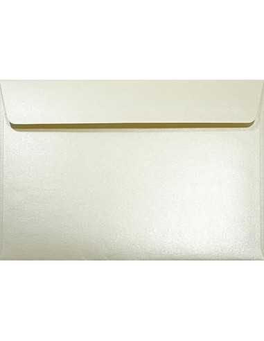 Busta da lettera metallizzata perlescente crema C5 (16,2x22,9cm) con strip adesivo Majestic Candelight Cream 120g