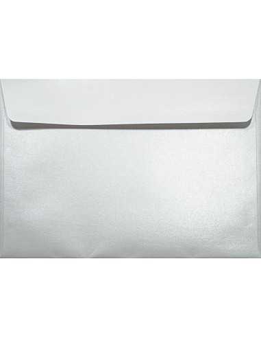 Busta da lettera metallizzata perlescente bianco C5 (16,2x22,9cm) con strip adesivo Majestic Marble White 120g