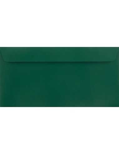 Busta da lettera colorata verde scuro DL (11x22cm) con strip adesivo Plike Green 140g