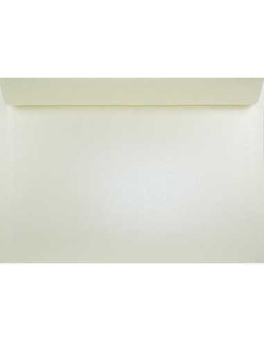 Busta da lettera metallizzata perlescente crema C4 (22,9x32,4cm) con strip adesivo Majestic Candelight Cream 120g