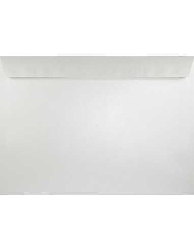 Busta da lettera metallizzata perlescente bianco C4 (22,9x32,4cm) con strip adesivo Majestic Marble White 120g