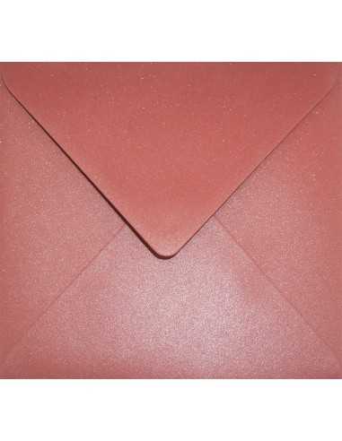 Busta da lettera metallizzata perlescente quadrata rosso (15,3x15,3cm) gommata Aster Metallic Ruby 120g