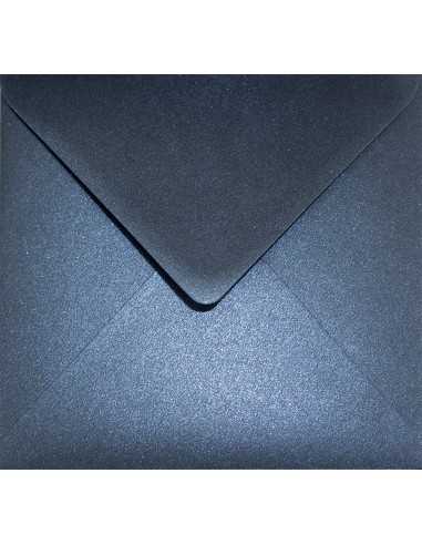 Busta da lettera metallizzata perlescente quadrata blu (15,3x15,3cm) gommata Aster Metallic Queens Blue 120g