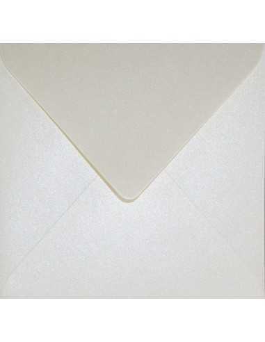 Busta da lettera metallizzata perlescente quadrata crema (15,3x15,3cm) gommata Aster Metallic Cream 120g