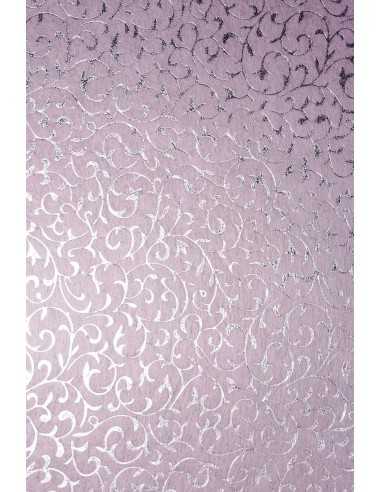 Carta decorativa fliselina rosa chiaro pizzo argento (19x29cm) - 5 fogli