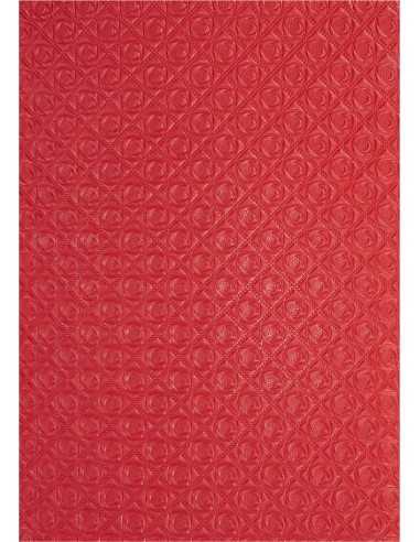 Carta decorativa rosso con piccole rose (56x76cm)